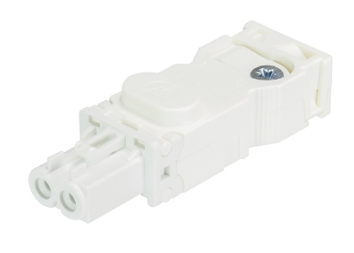 Разъем GST15I2S B1 ZF1W    WS - Розеточный разъем на кабель диам. 3,4 - 5,5 мм, 2 полюса, винтовая фиксация, номинальное напряжение: 250V, номинальный ток: 16A, цвет корпуса: белый, цвет контактной вставки: белый, серия gesis GST15i2