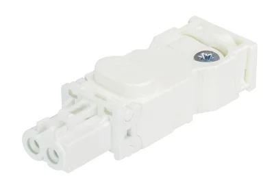 Разъем GST15I2S B1 ZF1W    WS - Розеточный разъем на кабель диам. 3,4 - 5,5 мм, 2 полюса, винтовая фиксация, номинальное напряжение: 250V, номинальный ток: 16A, цвет корпуса: белый, цвет контактной вставки: белый, серия gesis GST15i2