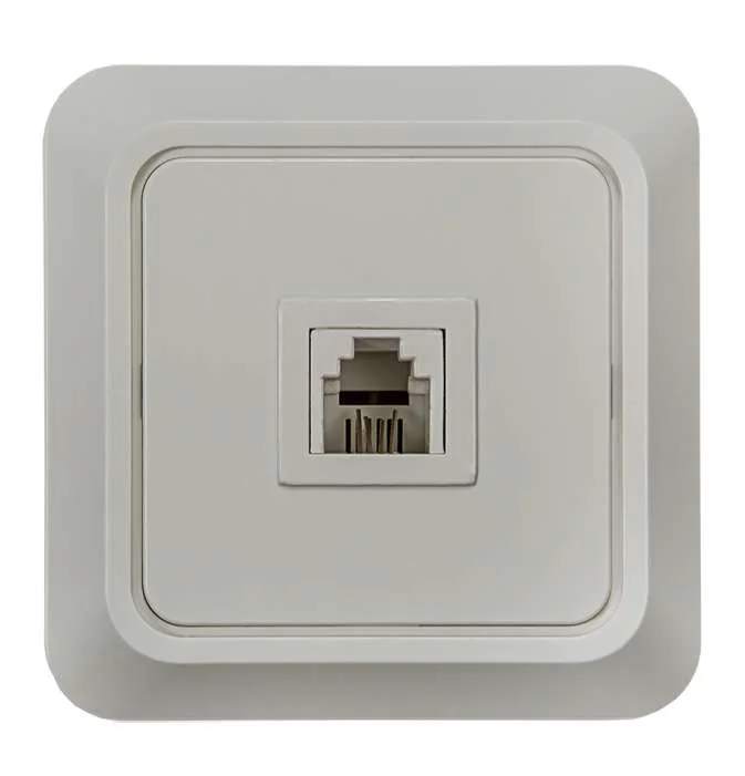 Розетка телефонная 1-м СП Bolleto 7034 16А IP20 бел. ASD / 4690612000398