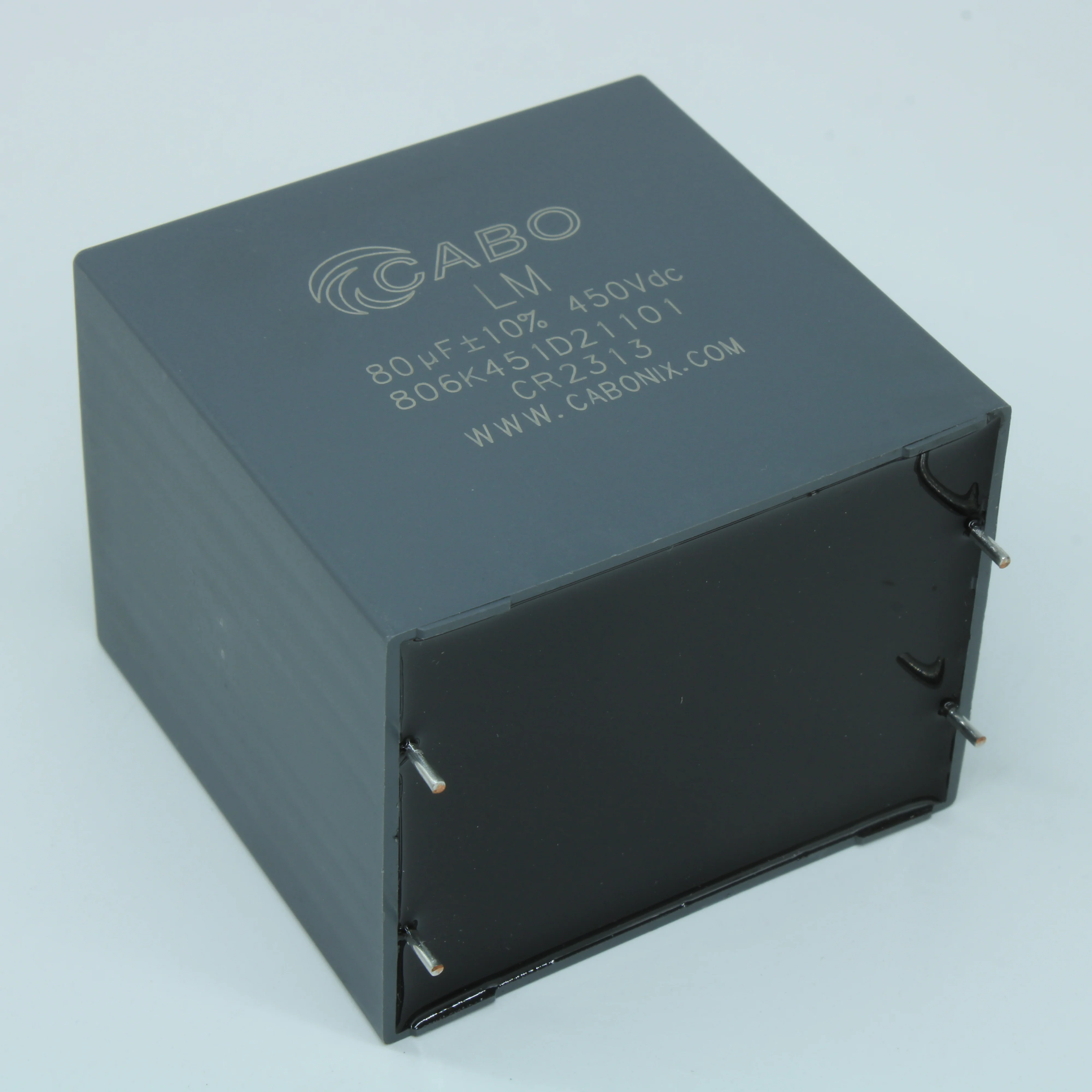 806K451D21101 - Конденсатор металлоплёночный полипропиленовый 80 мкФ 10% 450 В dc, 47A, 57.5*45*55 мм, p=52.5 мм