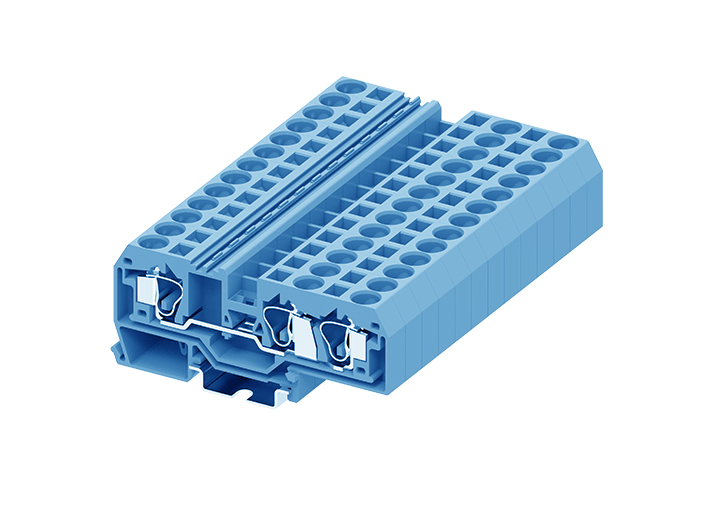 Проходная клемма 210954 - Проходная клемма, TA10-1-2, 3 точки подключения, тип фиксации провода: пружинный, номинальное сечение: 10 мм кв., 57A, 800V, ширина: 10 мм, цвет: синий, тип монтажа: DIN 35