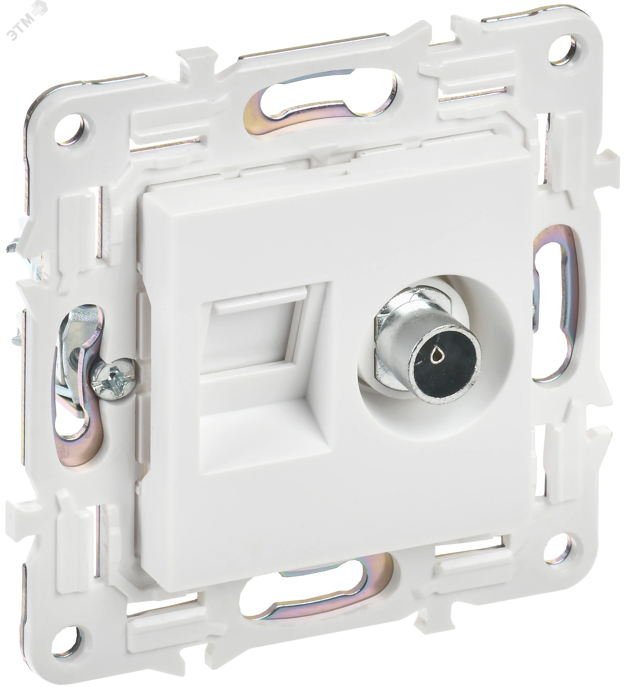 SKANDY Розетка двойная TV+RJ45 кат.6E SK-A15W арктический белый IEK SK-AK20-2-K01