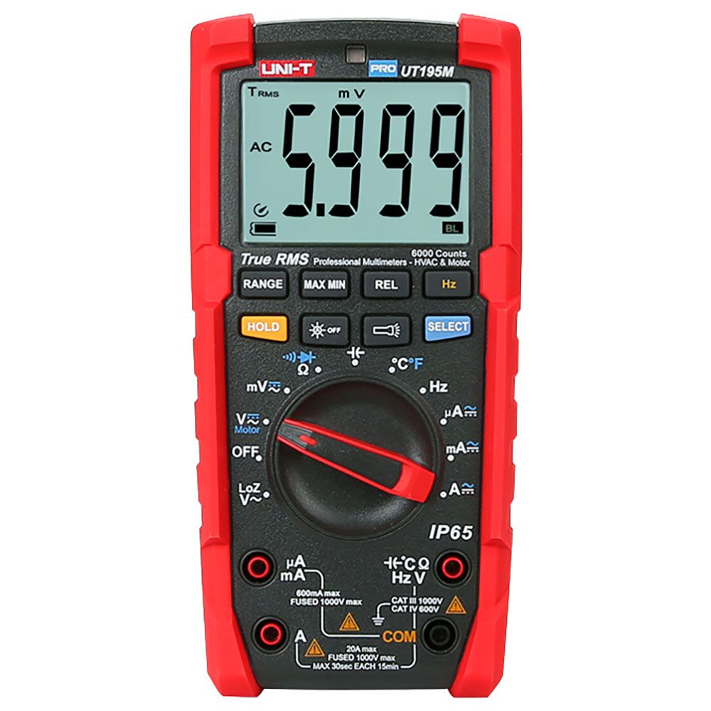 UT195M - Цифровой мультиметр, True RMS, IP65, автоматический выбор диапазонов измерений