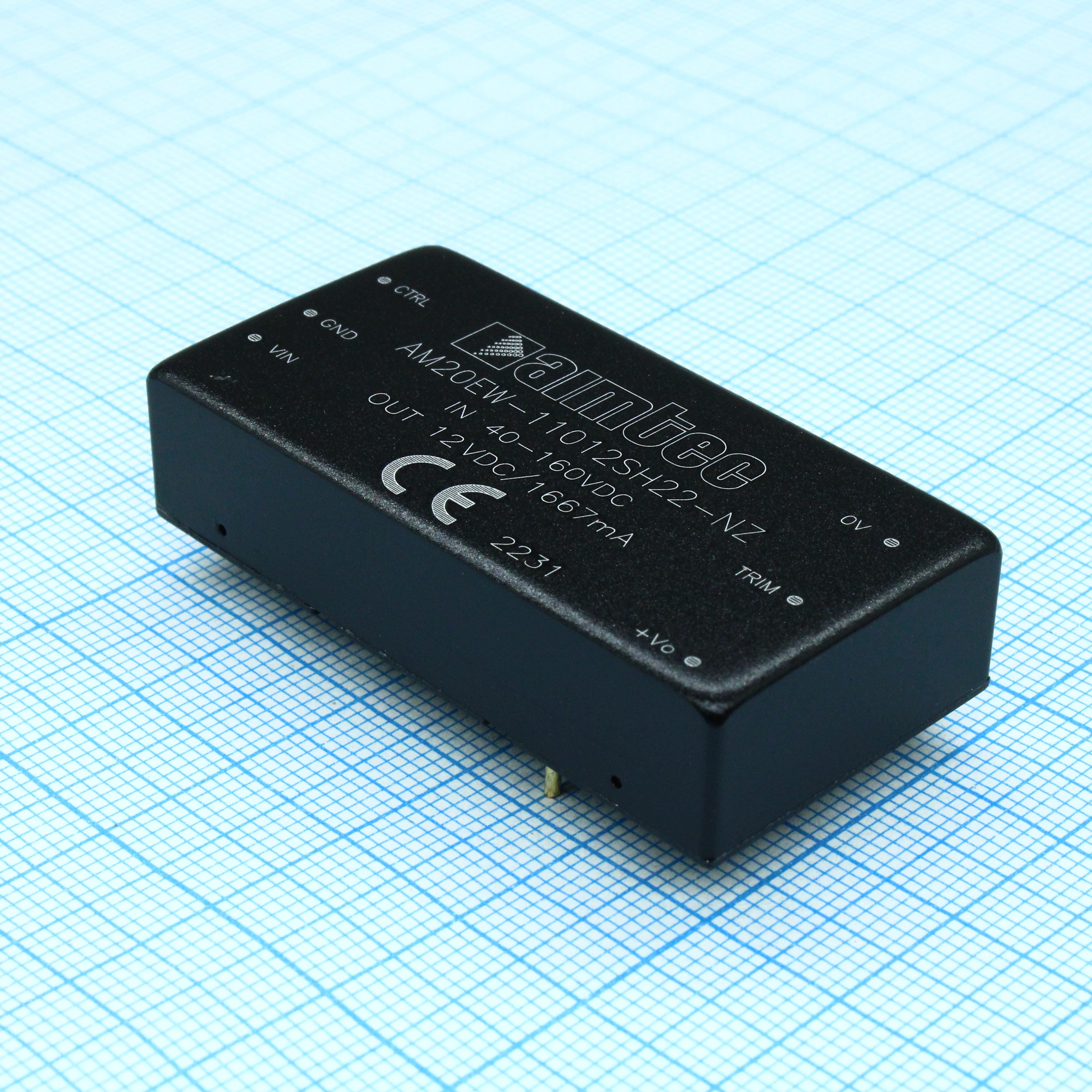 AM20EW-11012SH22-NZ - DC/DC, 20Вт, вход 40…160В, выход 12В/1.667А, изоляция 2250В DC, КПД 85%, максимальная емкостная нагрузка не более 1600мкФ, вход On/Off, 2x1", 50.8x25.4x11.8мм, -40…85°C, металл