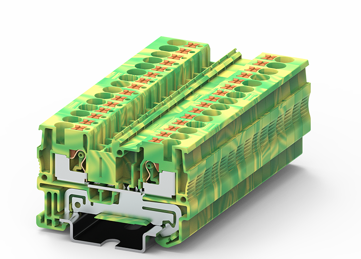 Заземляющая клемма TP4-2-PE - Заземляющая клемма, тип фиксации провода: push-in, номинальное сечение: 4 мм кв., ширина: 6,2 мм, цвет: желто-зеленый, тип монтажа: DIN 35