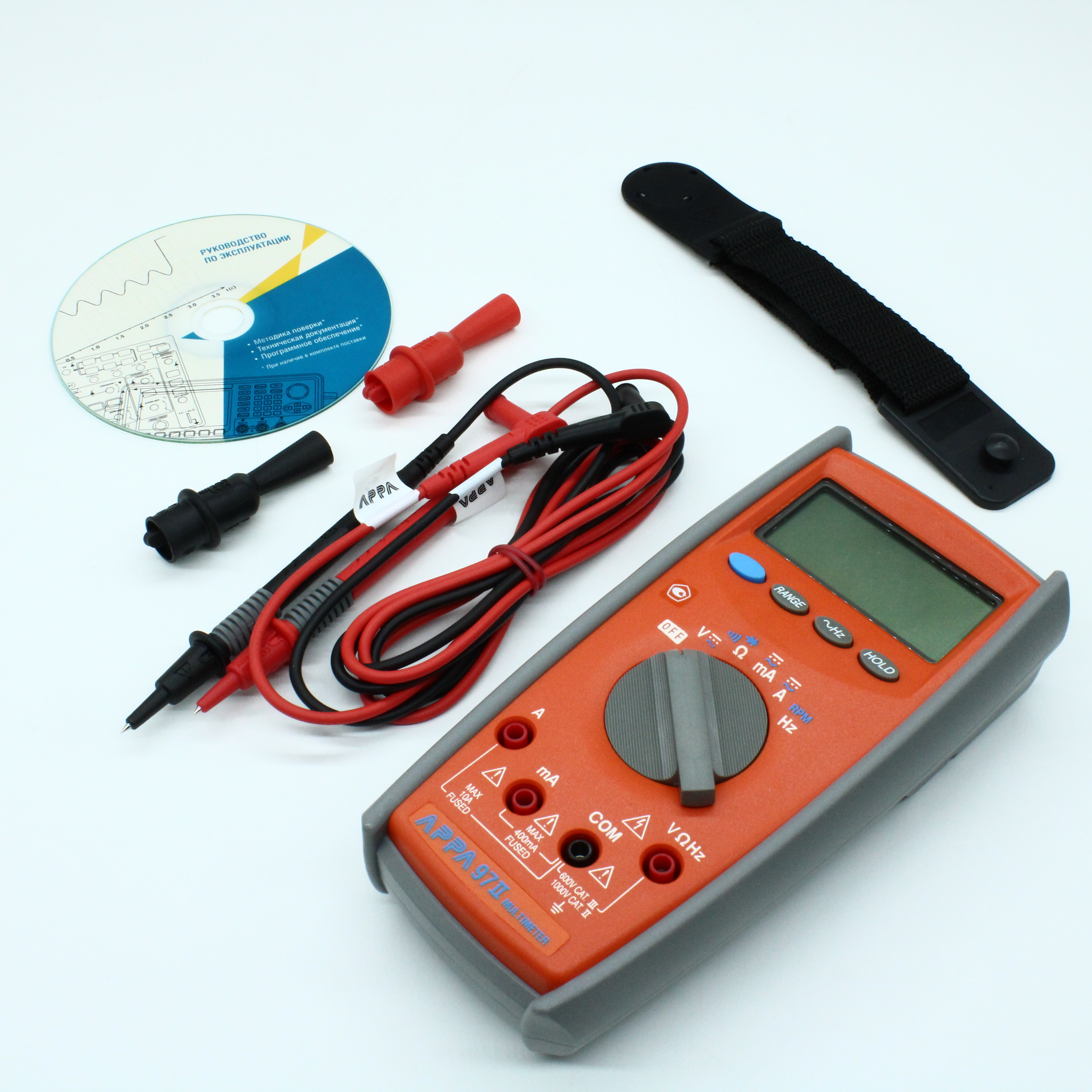 APPA 97II - Мультиметр, U пост.0,1мВ - 1000 В,U пер.0,1мВ-750 В, I постпер.10 мкА-10 А, сопр. 0,1 Ом-40 МОм,F 1Гц-40 МГц, True-RMS