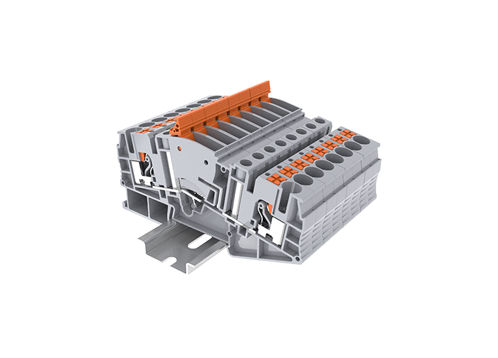 Измерительная клемма TPME6-2-JP-GY - Измерительная клемма, с держателями щупов, тип фиксации провода: push-in, номинальное сечение: 6 мм кв., 30A, 1000V, ширина: 8,2 мм, цвет: серый, тип монтажа: DIN 35