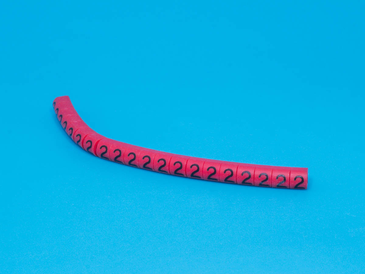 EC-0-2 - Маркер цифра 2 d=2,0-3,2мм, красный, упак.20 шт.