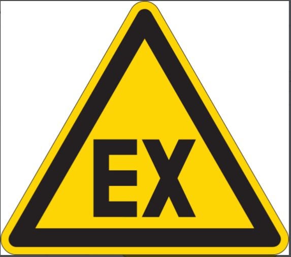gws227362 - PIC 313 Предупреждающий знак безопасности "Взрывоопасная атмосфера(ЕХ)", 50 мм, 250 шт/рул, B-7541(ламинированный полиэстер)"