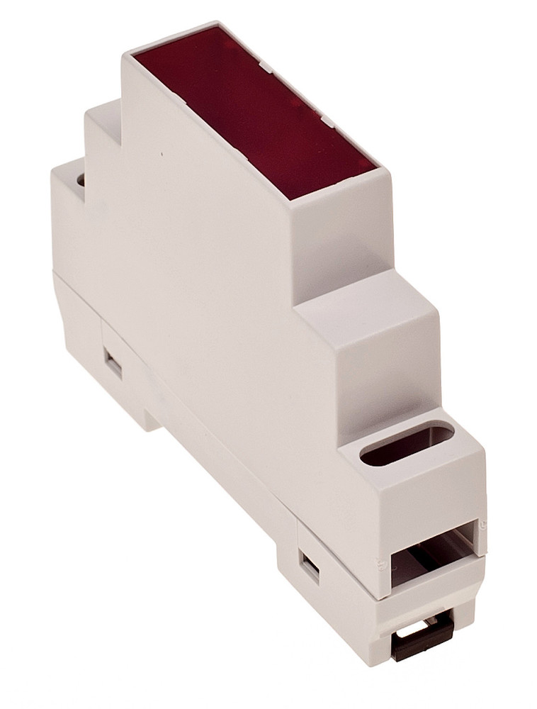 Z105JFCZ ABS - Корпус пластиковый ABS на DIN рейку, светло-серый с красным светофильтром