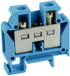 Клемма MINI UKJ-6M(BU) - Мини клемма, тип фиксации провода: винтовой, номинальное сечение: 6 мм кв., 57A, 500V, ширина: 8,2 мм, цвет: синий, тип монтажа: DIN 15