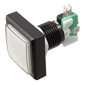 GMSI-2B-S NO(NC)+NC(NO) WHITE 44MM - Кнопка квадратная с LED подсветкой, цвет белый, размер 44х44мм, посадочное отверстие 23.5мм, 5А/250В