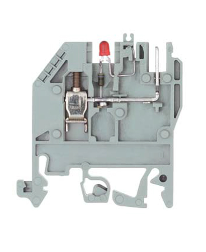 Клемма-разъем WK 2.5 U/8113 S/V/LED25 - Клемма для подключения внешнего разъема 8113S, тип фиксации провода: винтовой, номинальное сечение: 2,5 мм кв., 12A, 250V, ширина: 5 мм, цвет: серый, тип монтажа: DIN 35