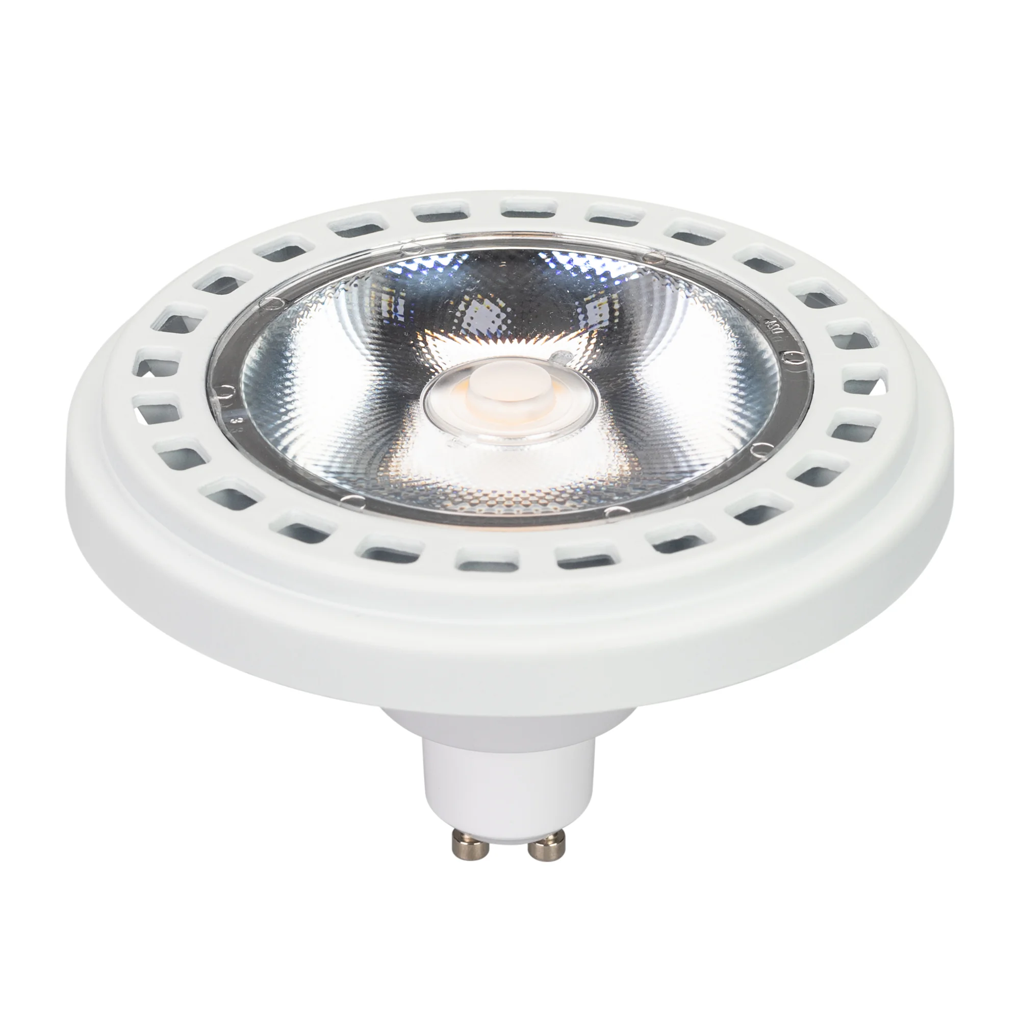 Лампа AR111-UNIT-GU10-15W-DIM Day4000 (WH, 24 deg, 230V) 025628 - Светодиодная лампа AR111, цоколь GU10, светодиод COB, цвет БЕЛЫЙ ДНЕВНОЙ 4000К, угол 24°, мощность 15Вт, напряжение 230V, Индекс цветопередачи CRI>80 Диммер TRIAC  Цвет рамки белый