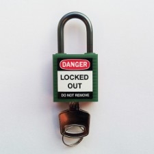 gws814118 - Замки нейлоновые компактные, алюминиевая дужка, высота дужки – 25 мм, диаметр дужки – 4.7 мм, нейлоновый корпус, размеры корпуса – 35х32х16 мм, цвет – зеленый, 6 шт/упак