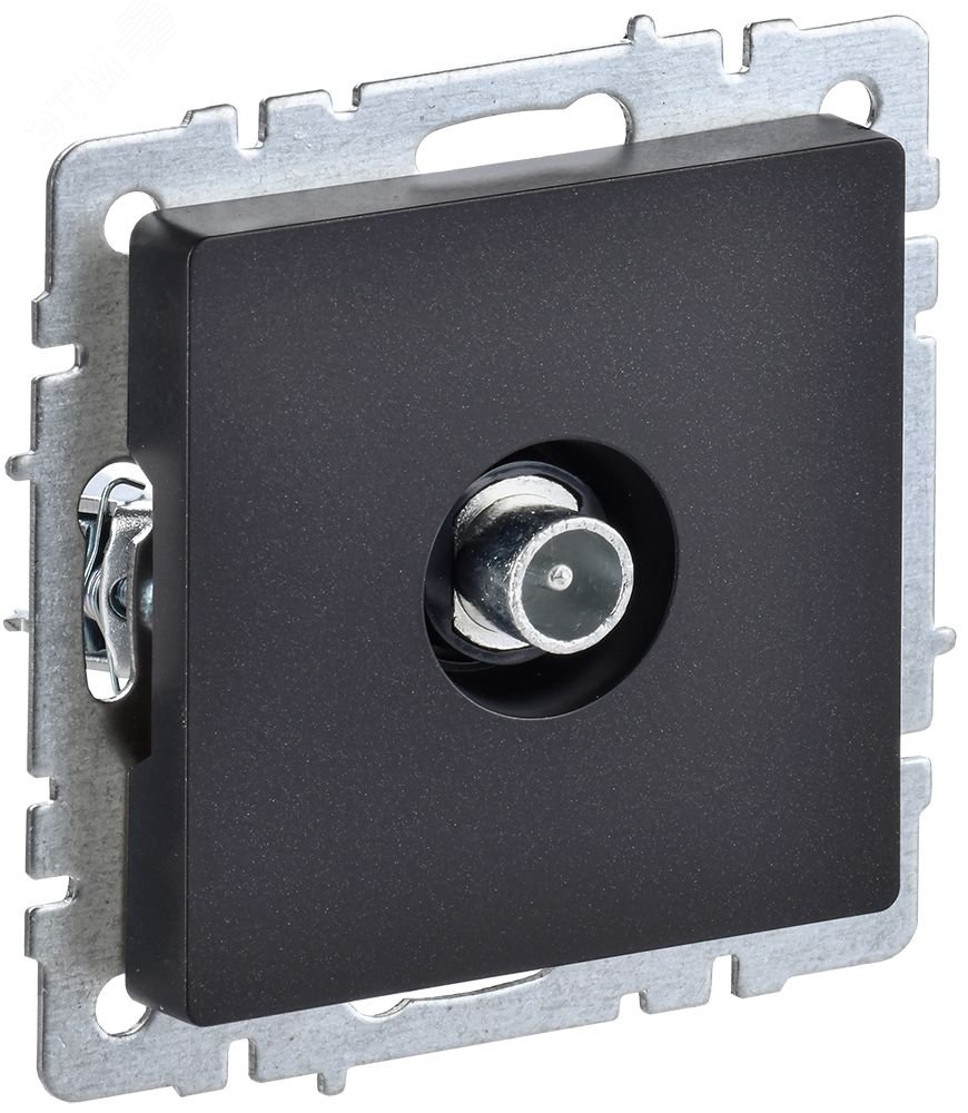 BRITE Розетка TV проходная РТВ10-0-БрЧ черный BR-A10-P-K02