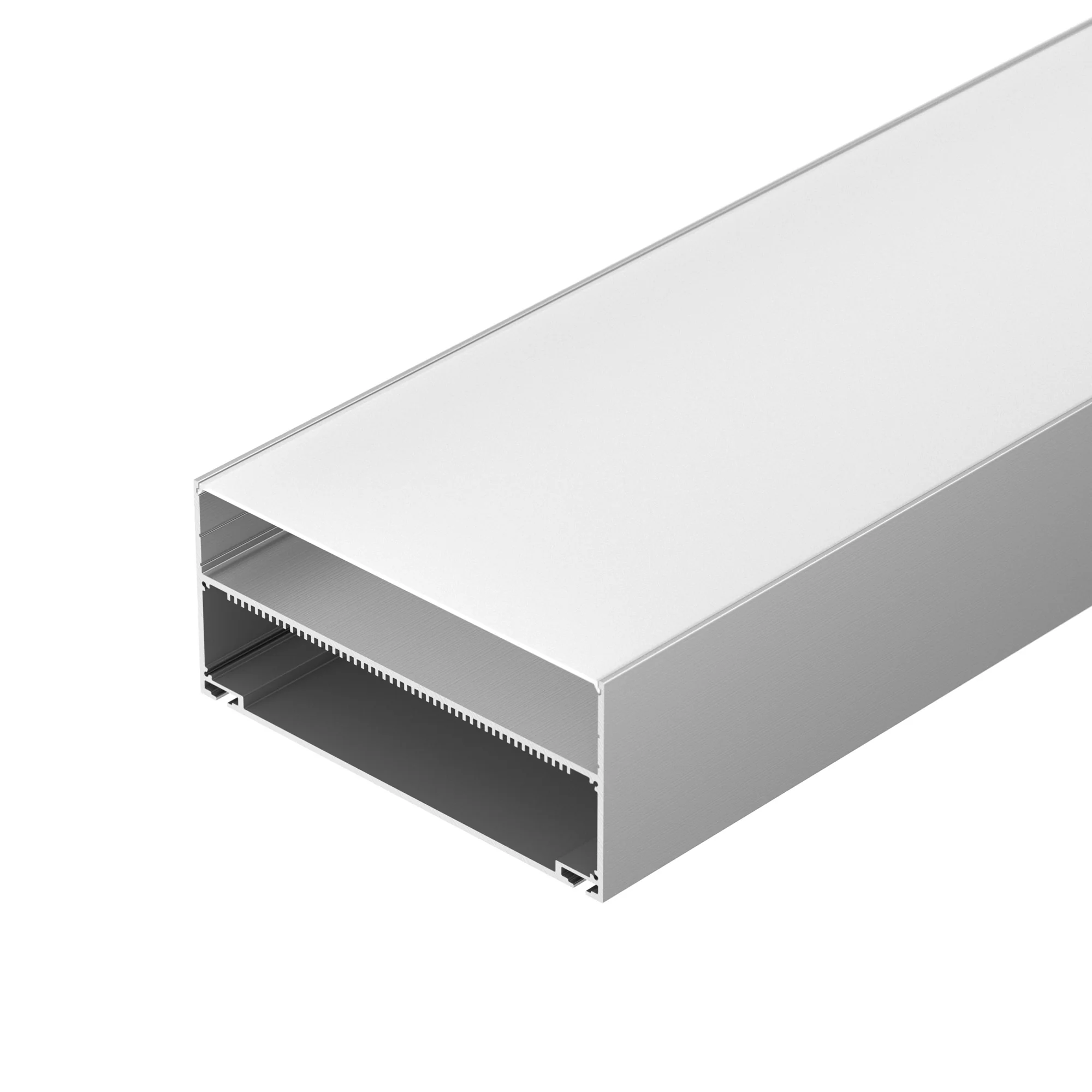 Профиль с экраном ARH-POWER-W180-2000 ANOD 027921 - Комплект с экраном. Алюминиевый анодированный подвесной профиль для светодиодных лент и линеек, с отсеком для блока питания (высота отсека 40 мм). Габаритные размеры (LхWхH): 2000x180x80 мм. Ширина площа
