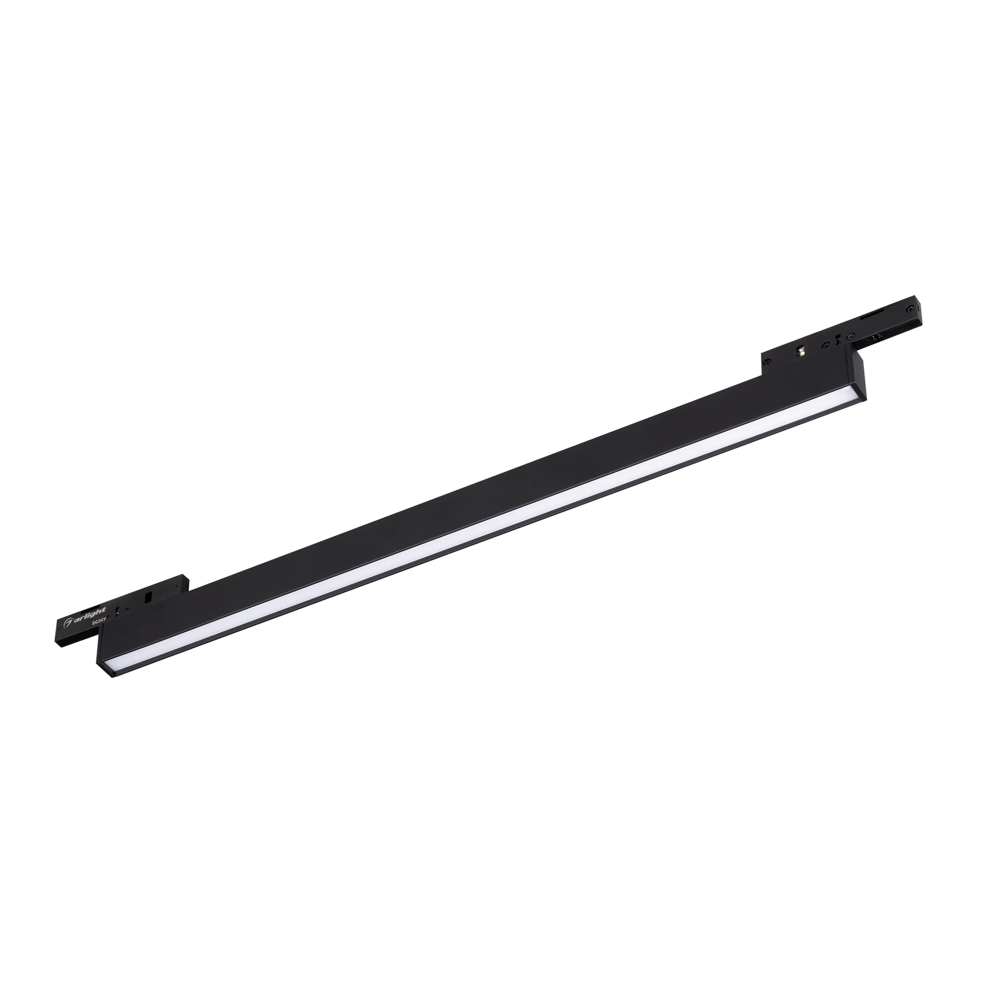 Светильник MAG-MICROCOSM-FLAT-L300-8W Warm3000 (BK, 100 deg, 24V) 043271 - Светильник для магнитных треков MAG-MICROCOSM шириной 11 мм. Мощность 8 Вт, св. поток 251 лм, 31 лм/Вт, теплый 3000K, CRI>90, угол 100°, напряжение питания 24 В. Черный прямоугольн