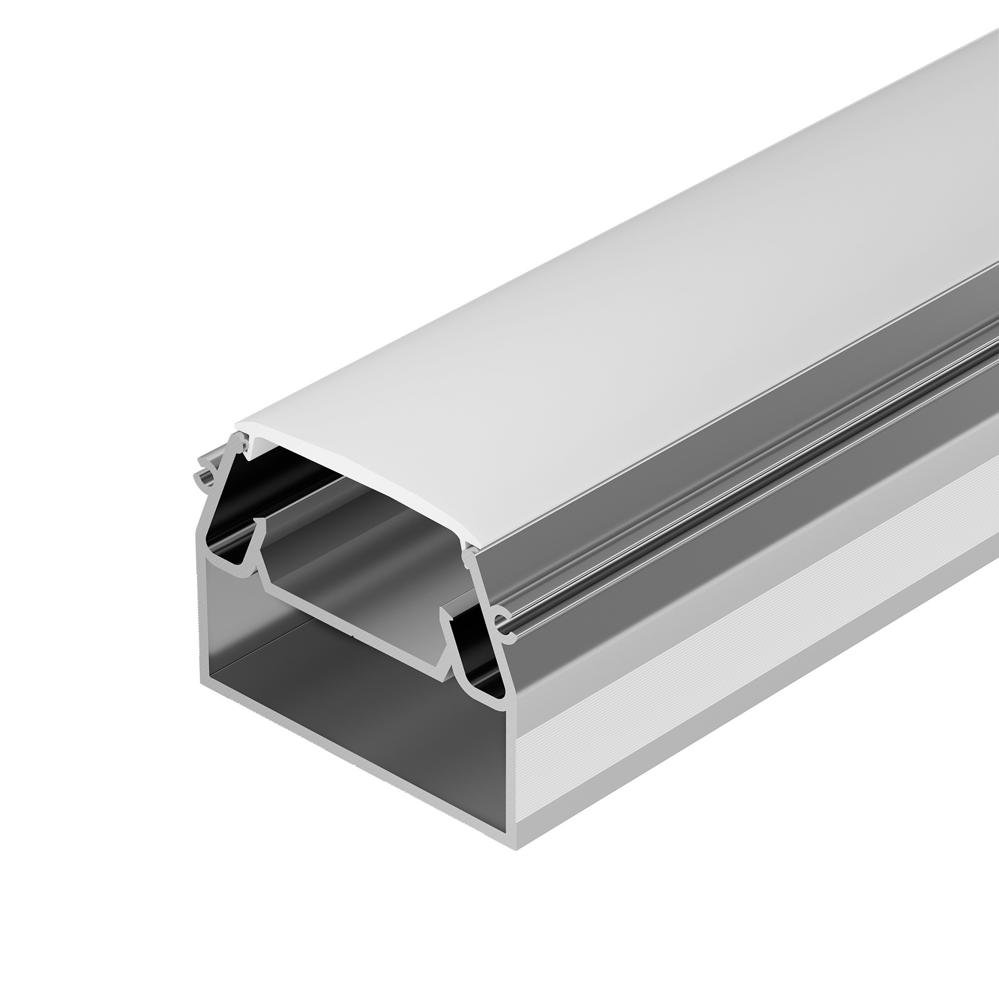 Профиль STRETCH-S-35-CEIL-CENTER-2000 (GAMMA35) 040699 - Алюминиевый профиль для натяжных потолков (центральная линия). Решение 2-в-1 - каркас для крепления натяжного потолка и профиль для установки светодиодной ленты. Для дизайнерских решений «линии свет