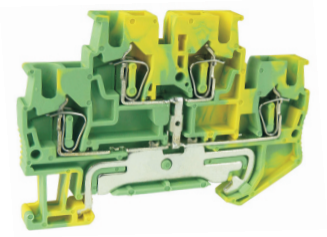 Заземляющая клемма UJ5-2.5/2-2JD - Заземляющая этажная клемма, тип фиксации провода: пружинный, номинальное сечение: 2,5 мм кв., ширина: 5,2 мм, цвет: желто-зеленый, тип монтажа: DIN 35