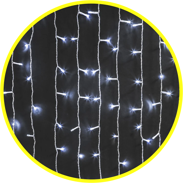 Гирлянда светодиодная "Занавес" 93 669 NGF-С03-01 2х3м 400LED CW IP20 TR 93669