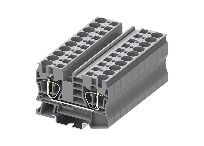 Проходная клемма TC10-2-GY - Проходная клемма, тип фиксации провода: пружинный, номинальное сечение: 10 мм кв., 57A, 1000V, ширина: 10,2 мм, цвет: серый, тип монтажа: DIN 35