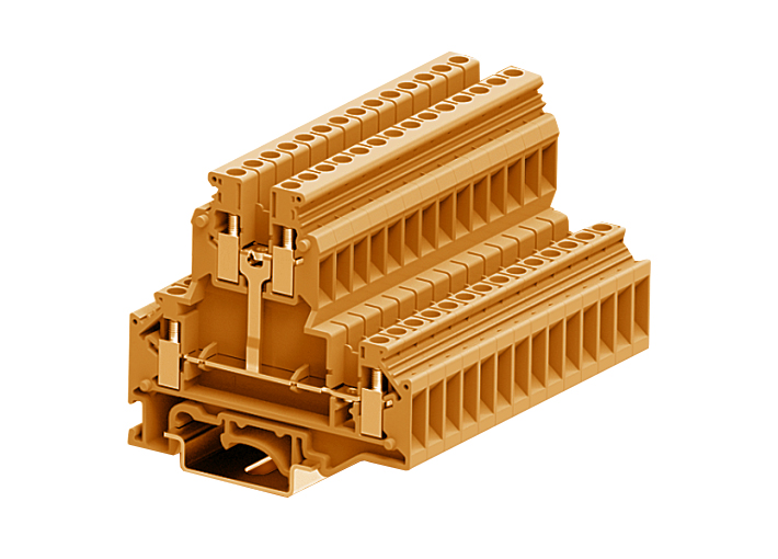 Этажная клемма 305924-PV - Этажная клемма, UKD4, межэтажное соединение, тип фиксации провода: винтовой, номинальное сечение: 4 мм кв., 32A, 500V, ширина: 6,2 мм, цвет: оранжевый, тип монтажа: DIN 35