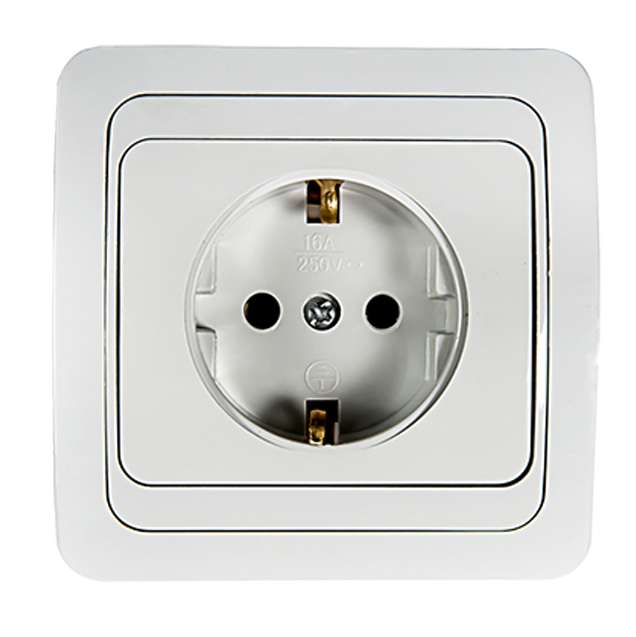 Розетка 1-м CLASSICO с заземл. 2028 бел. ASD / 4680005959907