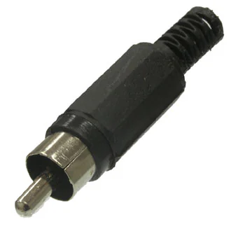 7-0206 / RP-405 BLACK - RCA штекер кабельный, разъем типа "тюльпан" пластик черный
