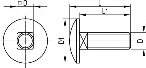 Винт М8х20 с гладкой головкой и квадратным подголовником (50 шт) CM010820