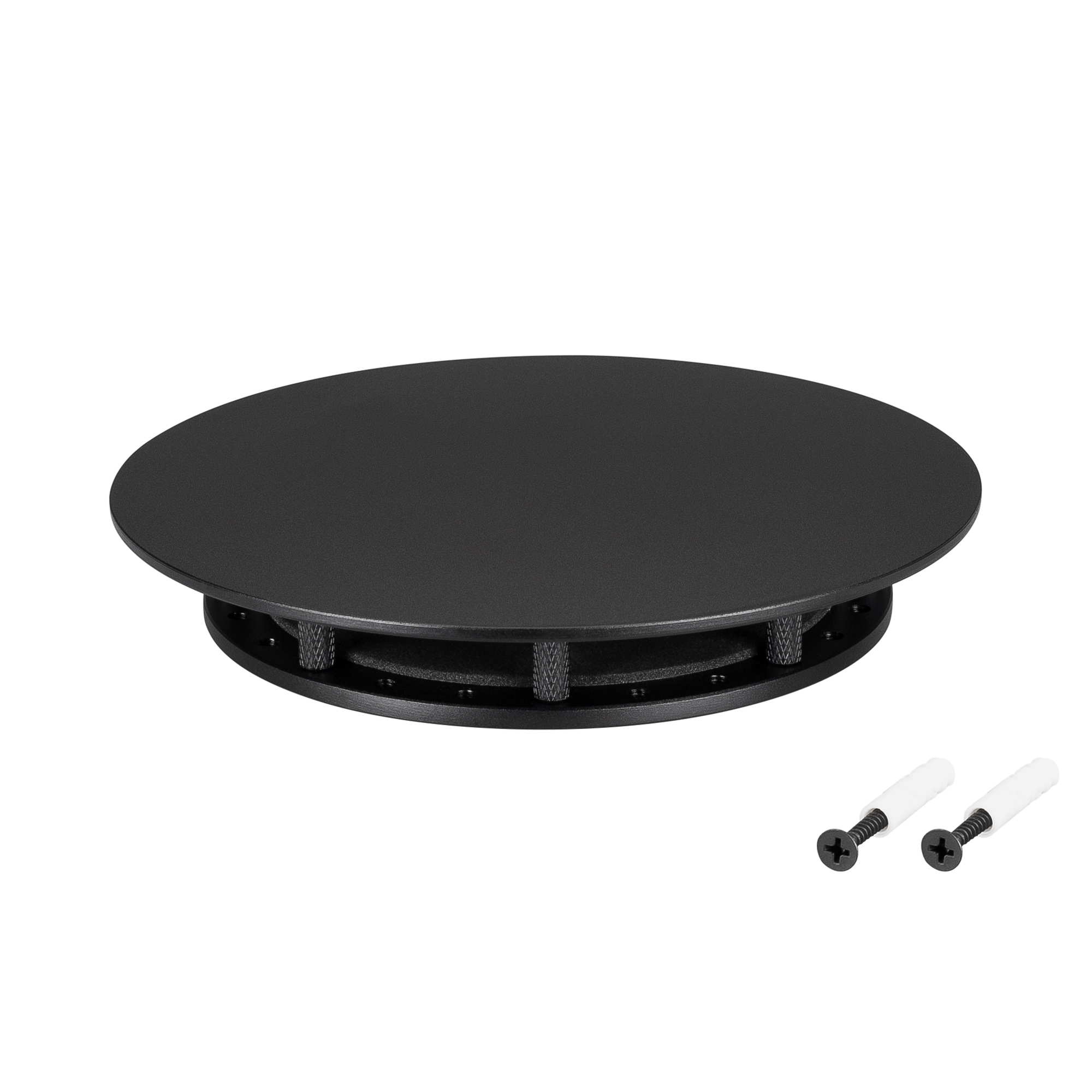 Крепление MOONLIGHT-BASE-ROUND-D18-M Black 045693 - Крепление герметичной ленты MOONLIGHT D18. Материал сталь, цвет чёрный. Размер крышки M (150х150 мм). Подходит для плоских поверхностей. Габариты держателя в сборке 150x150x26.5 мм. Диаметр основания 120
