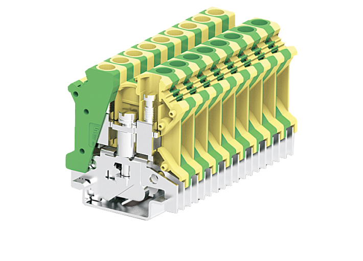 Заземляющая клемма 306993 - Заземляющая клемма, SUK6, тип фиксации провода: винтовой, номинальное сечение: 6 мм кв., ширина: 8,1 мм, цвет: желто-зеленый, тип монтажа: DIN 35