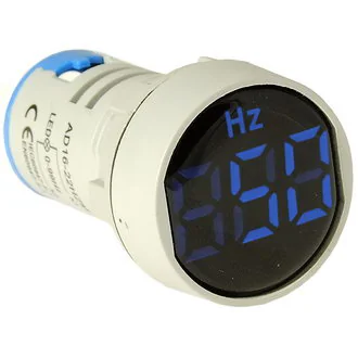 DMS-404 - Цифровой LED частотомер AC 0-99Гц, AD16-22HZM, синий, установка на панель в отв d=22мм