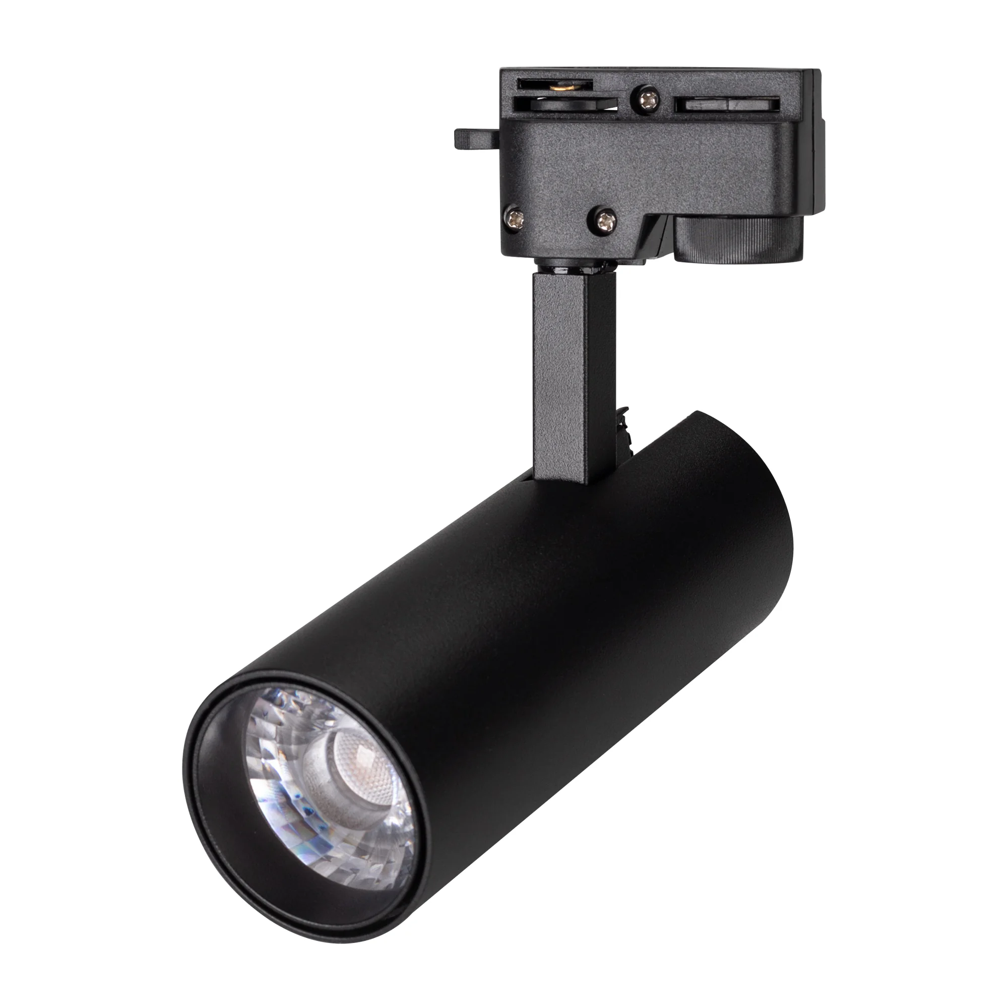 Светильник LGD-GERA-2TR-R55-10W Warm3000 (BK, 24 deg, 230V) 025938(1) - Светильник подвесной для треков/шин 2 провода. Мощность 10 Вт, св. поток 860-1060 лм, 90 лм/Вт, теплый 3000 K, CRI>90, угол 24°, напряжение питания 230 В. Черный круглый корпус из алю