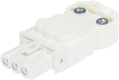 Разъем GESIS GST 15i3SB1 ZR1 WS - Розеточный разъем на кабель диам. 5,5 - 9 мм, 3 полюса, винтовая фиксация, номинальное напряжение: 250V, номинальный ток: 16A, цвет: белый, серия gesis GST15i3