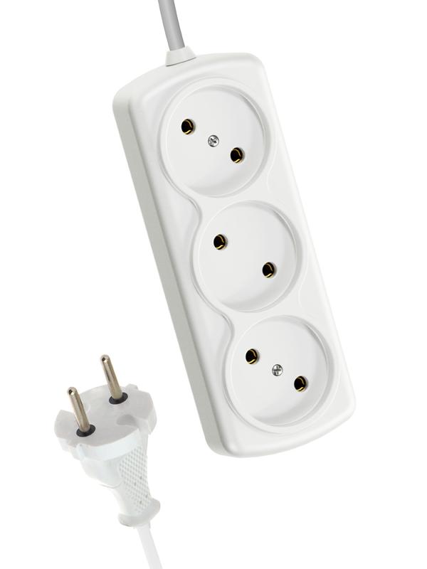 Удлинитель 3х3м 6А IP20 ПВС 2х0.75 YKsm3m-3g(6A)S