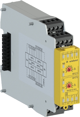Входной модуль SA-IN-S1-K-A - Модуль ввода системы samos, номинальное напряжение: 24 V DC, 4 x 2 входа для датчиков, 10 функций, винтовая фиксация провода, серия SAFETY