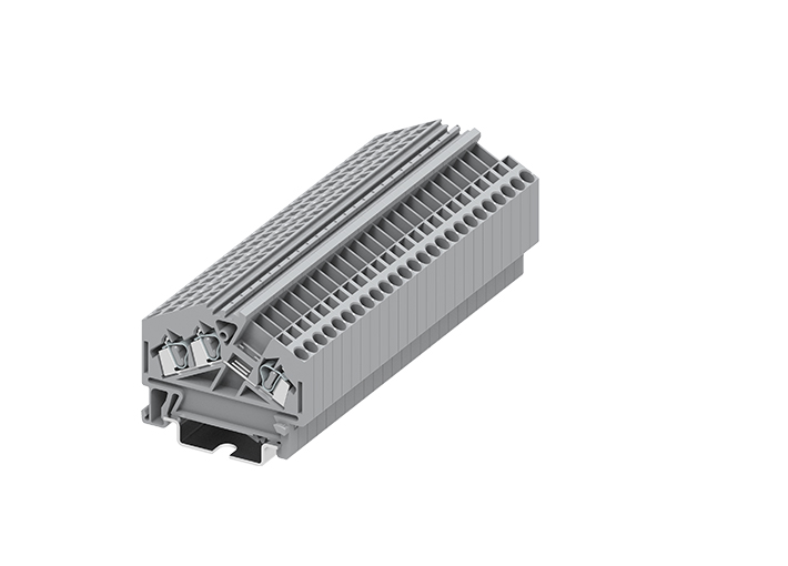 Проходная клемма 225961 - Проходная клемма, TA2.5, угловая, 3 точки подключения, тип фиксации провода: пружинный, номинальное сечение: 2,5 мм кв., 24A, 800V, ширина: 5 мм, цвет: серый, тип монтажа: DIN