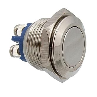 PBS-28B-2 D-16 MM STEEL - Кнопка антивандальная металлическая, 2А 36В, без фиксации на замыкание, резьба М16