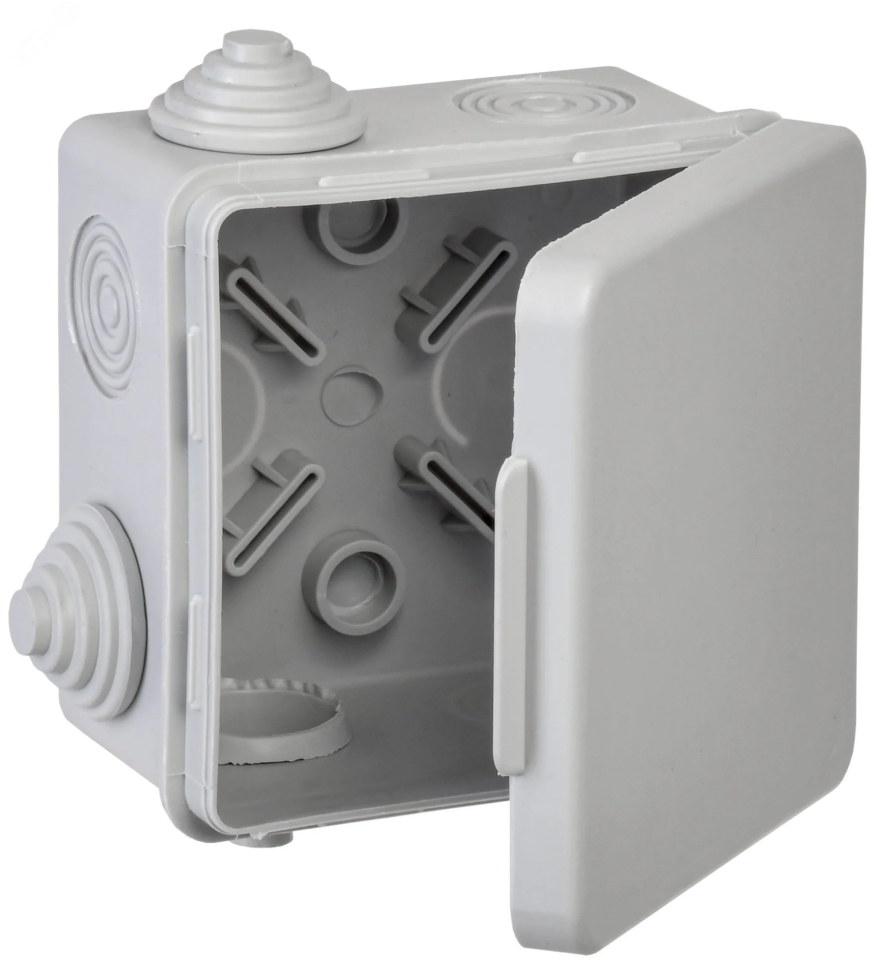 Коробка расп. КМ 80х80х50мм о/к IP54 4 вв. (7035) UKO31-080-080-050-K03-54G