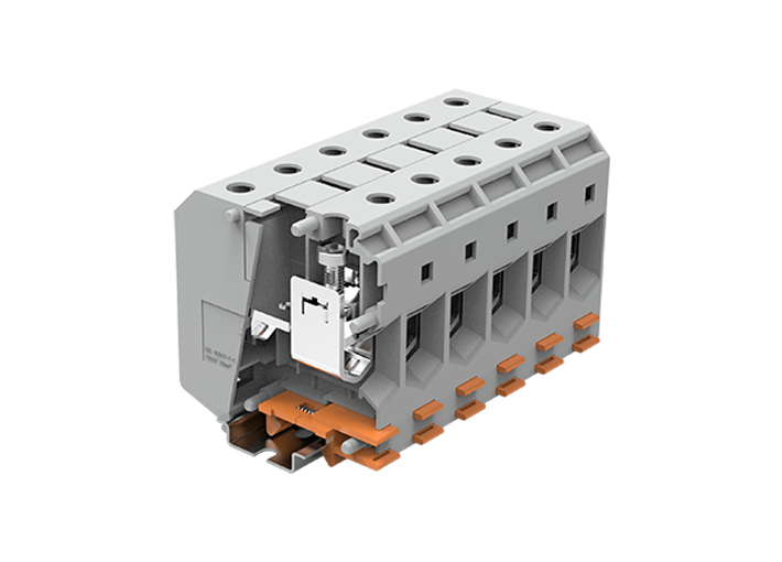 Проходная клемма 350901 - Проходная клемма, UK35, тип фиксации провода: винтовой, номинальное сечение: 50 мм кв., 150A, 1000V, ширина: 15 мм, цвет: серый, тип монтажа: DIN 35