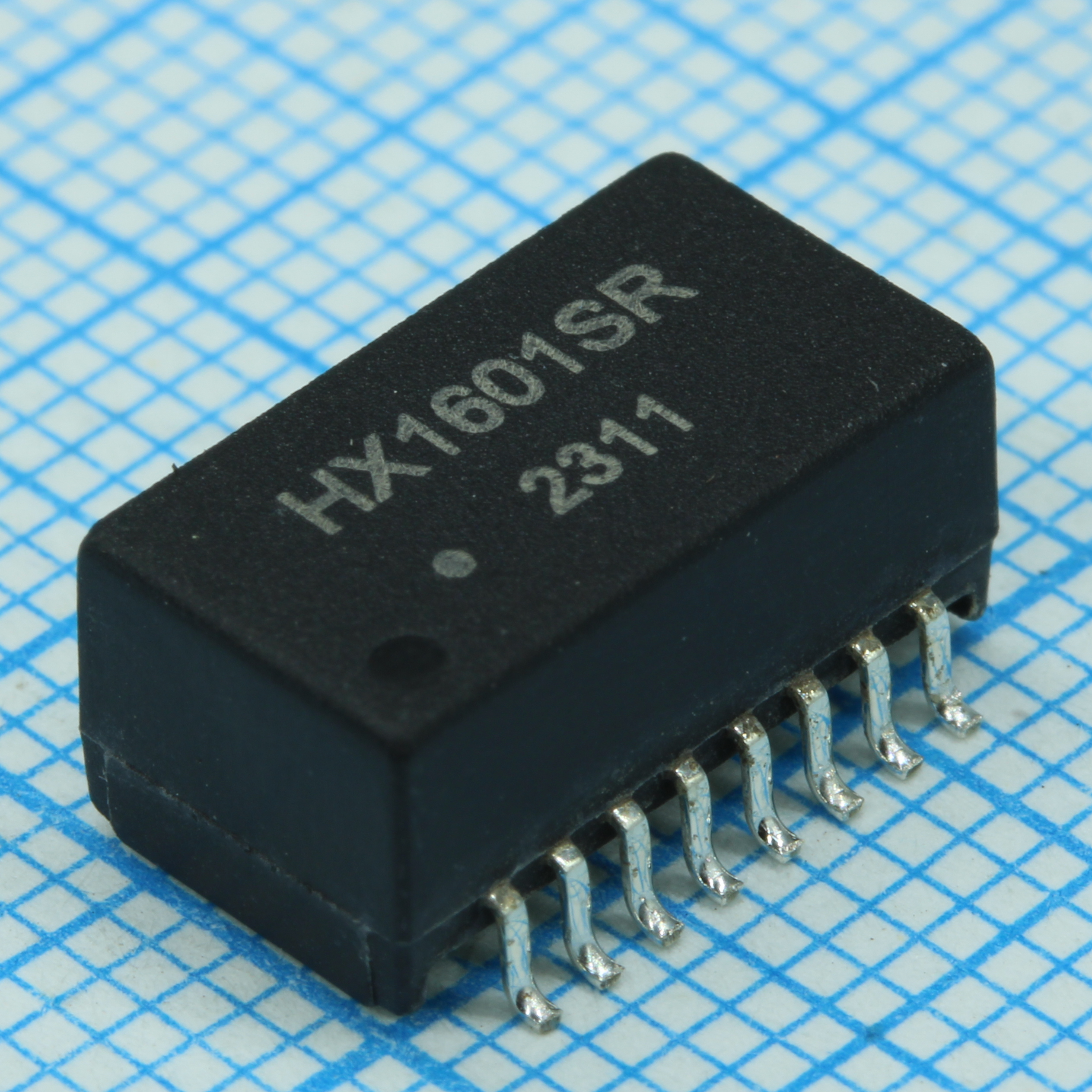 HX1601SR - Телекоммуникационный трансформатор, 10/100Base-TX 1CT:1CT, 16 выводов, 12.7x6.9x6.2mm -40°...+85°C