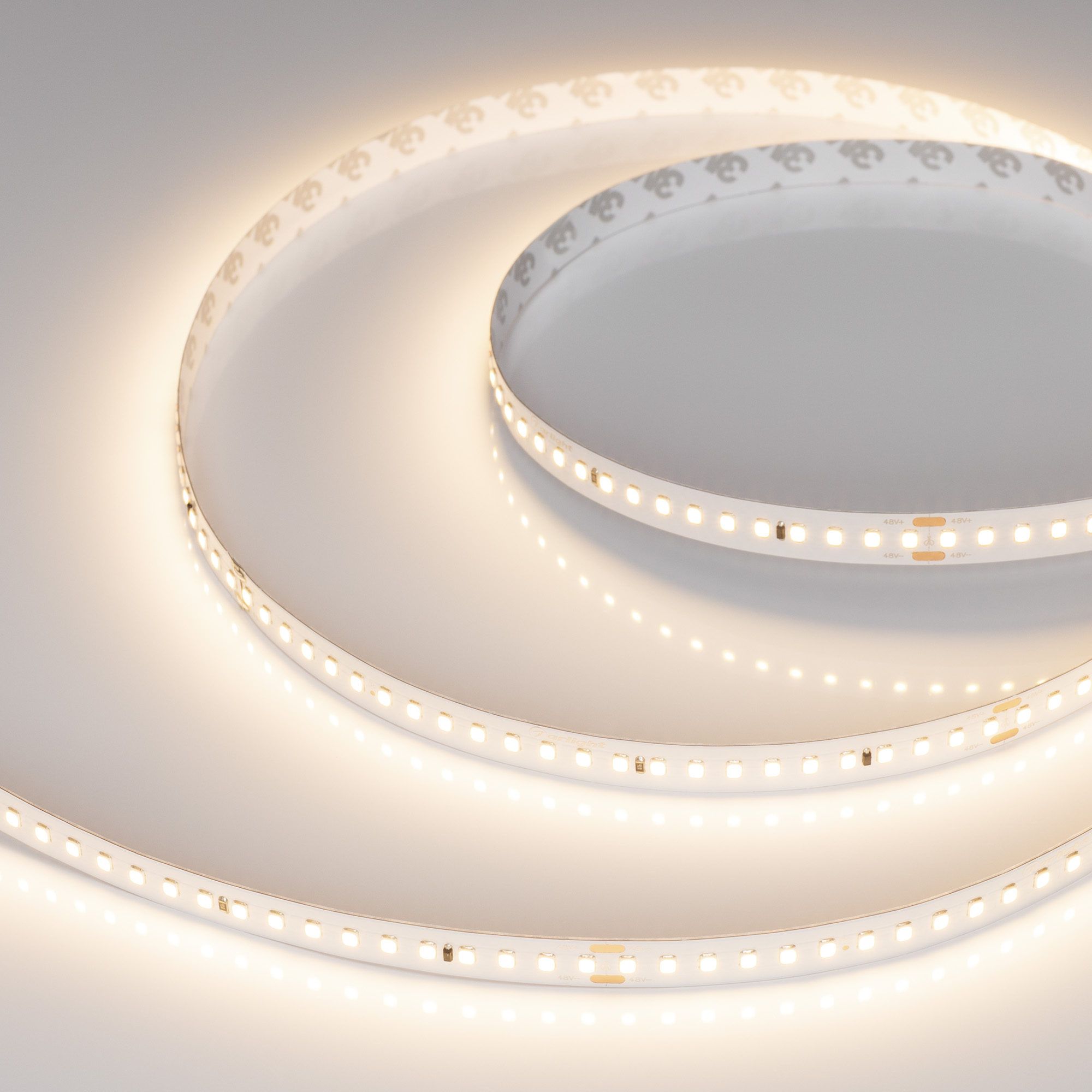 Лента IC-A144-12mm 48V Warm3000 (5.8 W/m, IP20, 2835, 50m) 026983(2) - Светодиодная лента IC-A144, открытая. Светодиоды 2835, 144 шт/м (7200 шт на 50 м), белая плата, ширина 12 мм, скотч 3M. Цвет ТЁПЛЫЙ 3000 K, цветопередача CRI>85, угол 120°. Питание 48V
