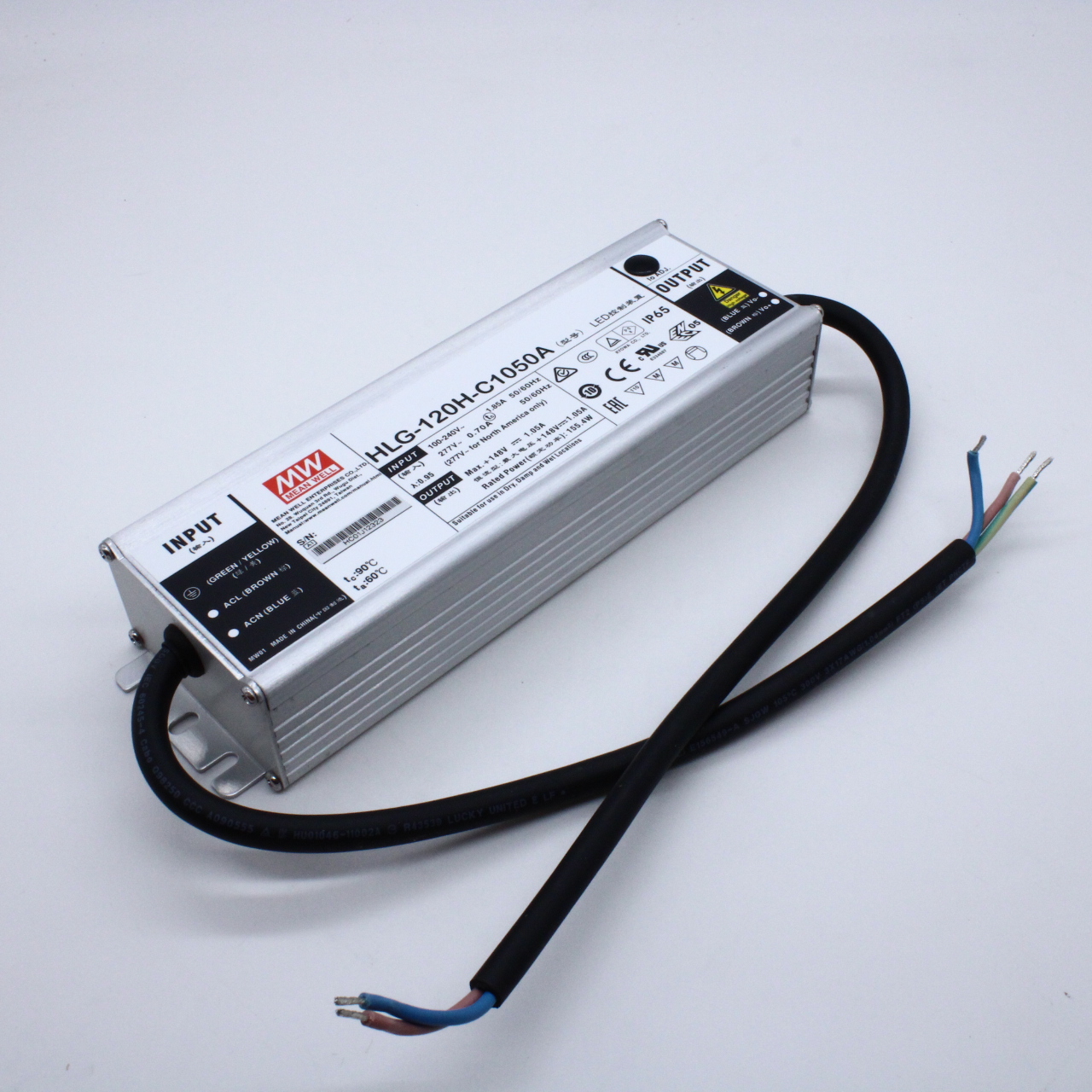 HLG-120H-C1050A - AC/DC драйвер электропитания светодиодов 155.4Вт Single 5-Pin