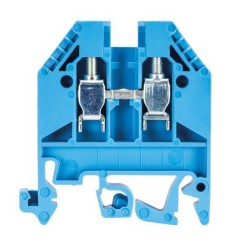 Клемма WK 4 /U BLAU - Проходная клемма, тип фиксации провода: винтовой, номинальное сечение: 4 мм кв., 32A, 800V, ширина: 6 мм, цвет: синий, тип монтажа: DIN 35