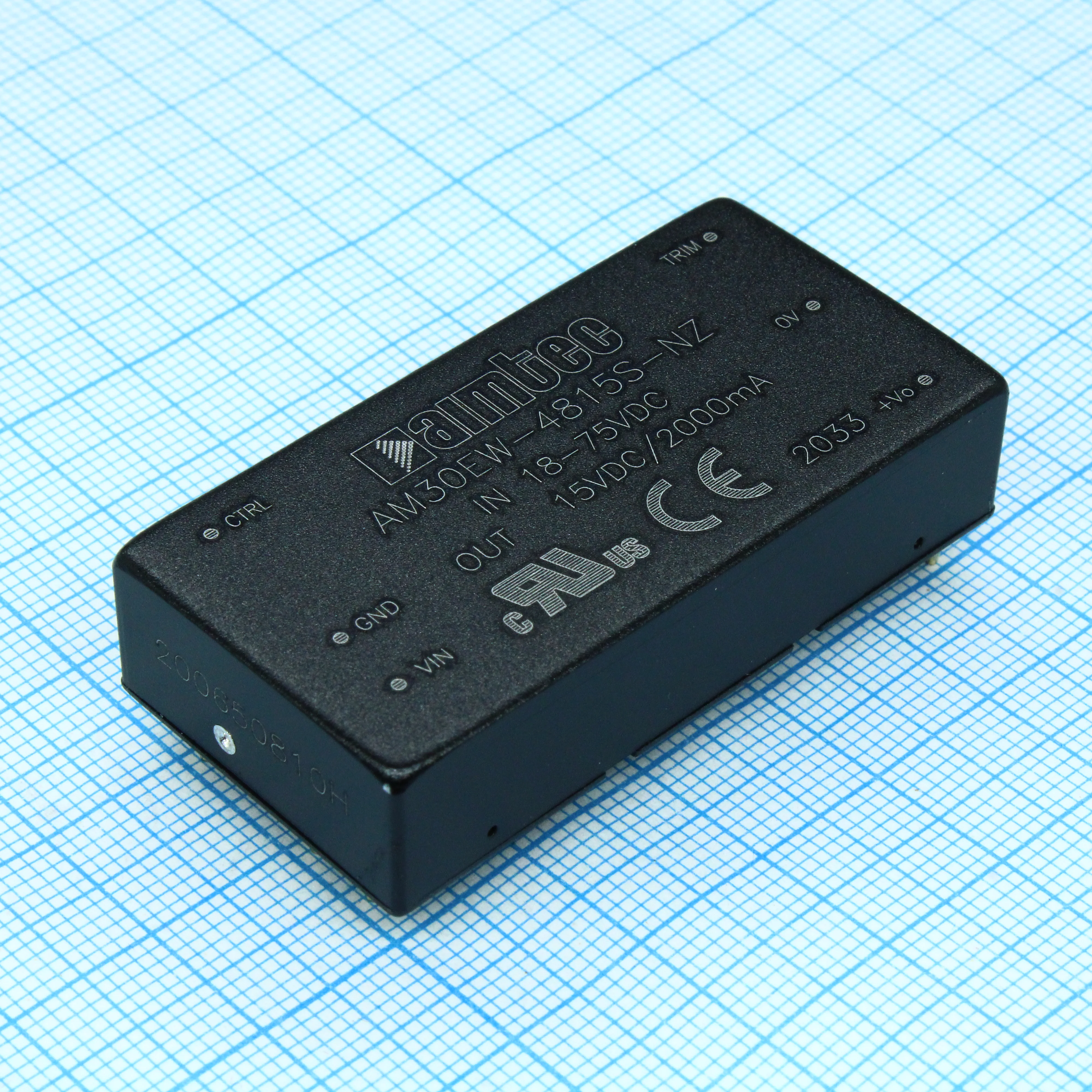 AM30EW-4815S-NZ - DC/DC, 30Вт, вход 18…75В, выход 15В/2А, изоляция 1600В DC, КПД 89%, максимальная емкостная нагрузка не более 1680мкФ, вход On/Off, 2x1", 50.8x25.4x11.8мм, -40…75°C, металл