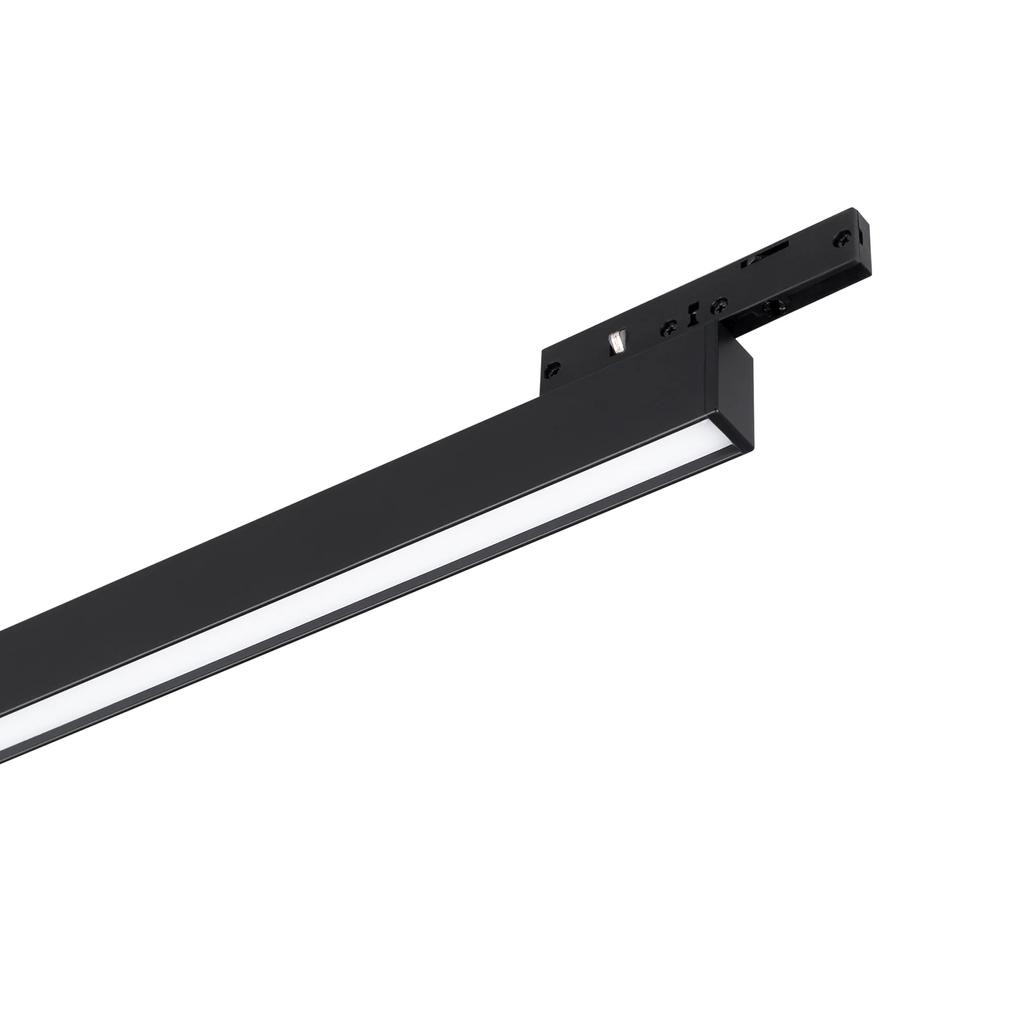 Светильник MAG-MICROCOSM-FLAT-L600-16W Warm3000 (BK, 100 deg, 24V) 043273 - Светильник для магнитных треков MAG-MICROCOSM шириной 11 мм. Мощность 16 Вт, св. поток 720 лм,  45 лм/Вт, теплый 3000K, CRI>90, угол 100°, напряжение питания 24 В. Черный прямоуго