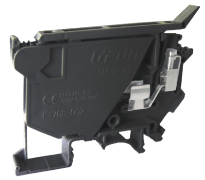 Предохранительная клемма UKJ-4RD(BK) - Предохранительная клемма, 5X20, тип фиксации провода: винтовой, номинальное сечение: 4 мм кв., 6,3A, 800V, ширина: 8,2 мм, цвет: черный, тип монтажа: DIN 35