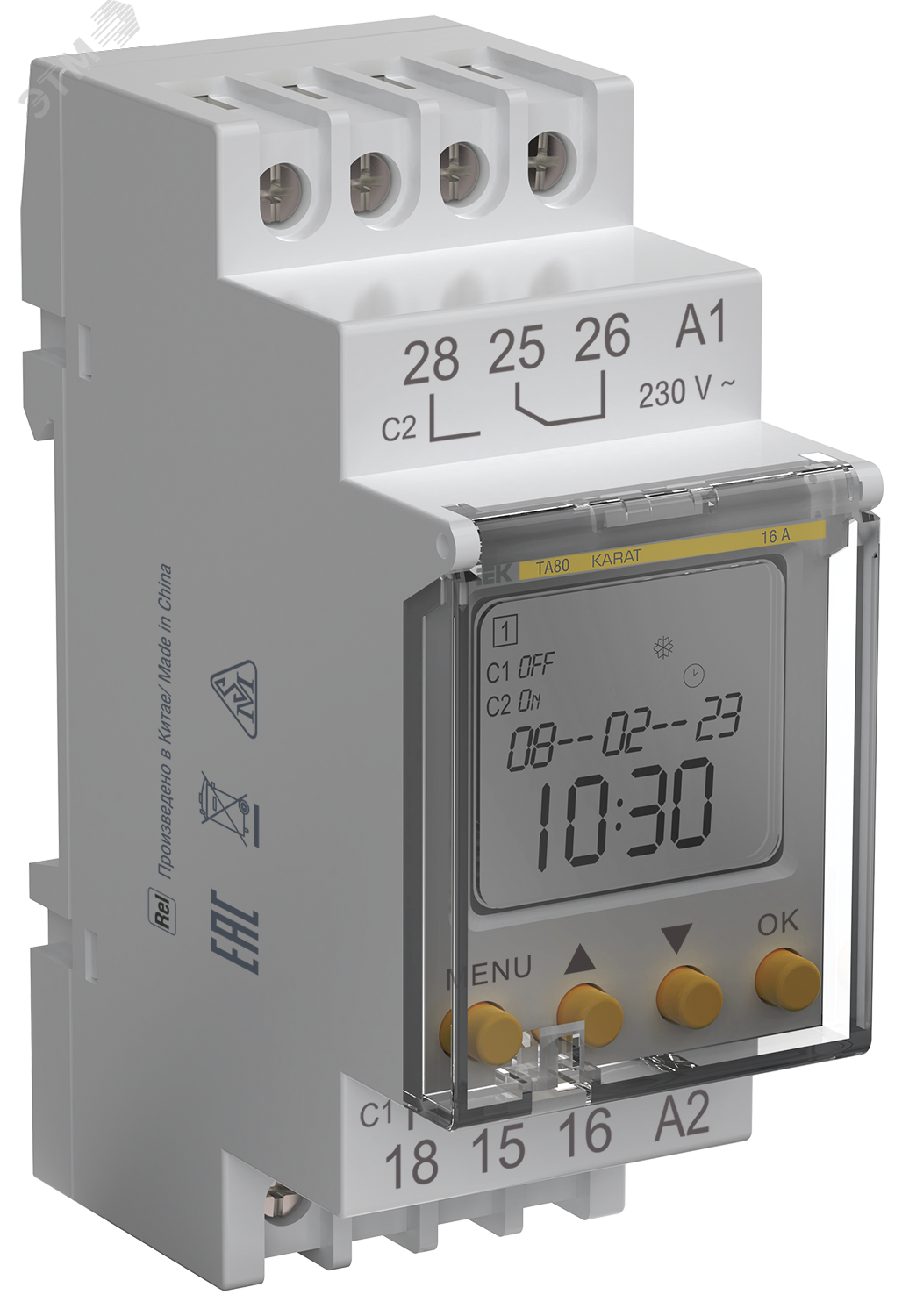 KARAT Таймер ТА80 астрономический 16А 230В на DIN-рейку MTA-A-16