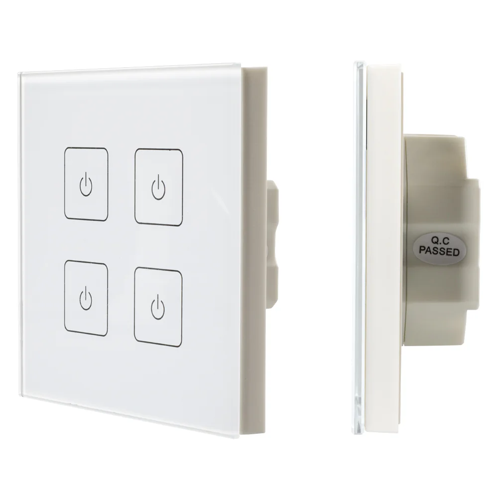 INTELLIGENT ARLIGHT Сенсорная панель DALI-901-11-ADDR-DIM-DT6-IN White (BUS) 037192 - Встраиваемая сенсорная панель с выходом DALI. 4 кнопки, 4 адреса. Каждой кнопкой выполняется включение, выключение и диммирование по соответствующему ей адресу. Установк